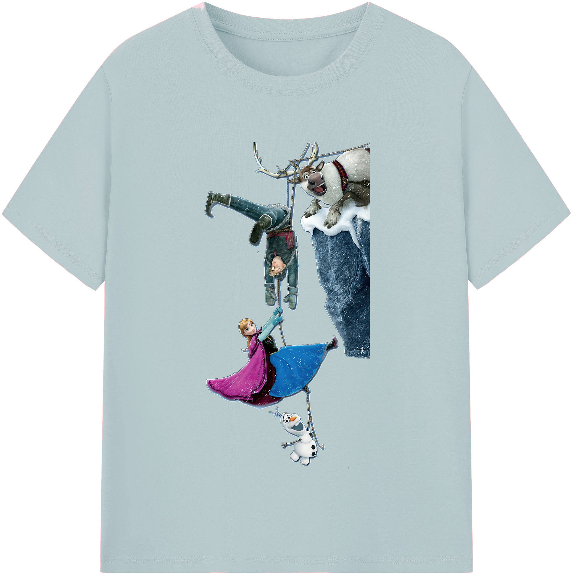 （画像用） アナと雪の女王 アンナ エルサ Frozen Anna Elsa 綿100％半袖Tシャツ（フロントプリント）